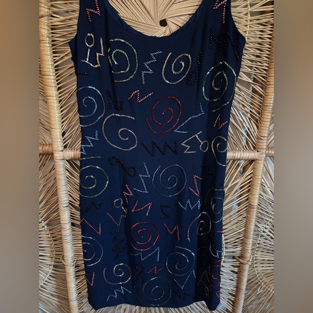 Vintage 90s Cache Beaded Dress - Picture 3 of 8